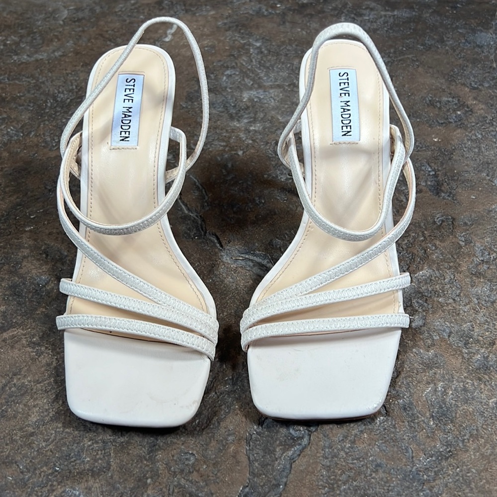 Steve Madden open toe heels with square toe